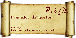 Preradov Ágoston névjegykártya